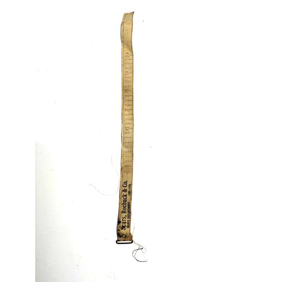 Vintage Sears Roebuck and Co Cloth Measuring Tape Glove Department RARE Chicago - Picture 2 of 4